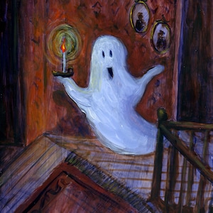 Haunted Hallway 8x10&quot; Halloween Ghost Print