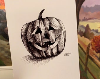 The Pumpkin Carver Print