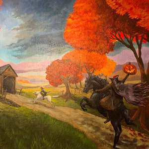2-Pack Headless Horseman Sleepy Hollow Mural Digital Download Halloween Prints