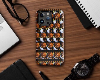 Halloween Jack O Lantern & Ghost Pattern Tough Phone Case for iPhone®
