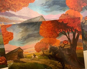2er Pack Headless Horseman Sleepy Hohle Wandbild 11 x 16 Zoll Halloween Drucke