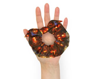 Jack O Lantern Scrunchie: Elástico de cabelo assustador de Halloween