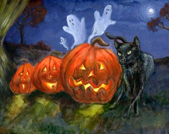 A Merry Halloween 9x12" Print