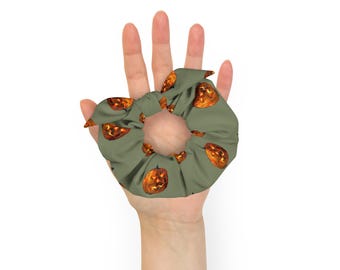 Jack O Lantern Scrunchie: Elástico de cabelo assustador de Halloween
