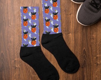 Jack O Lantern Ghost Socks: Spooky Halloween Crew Socks