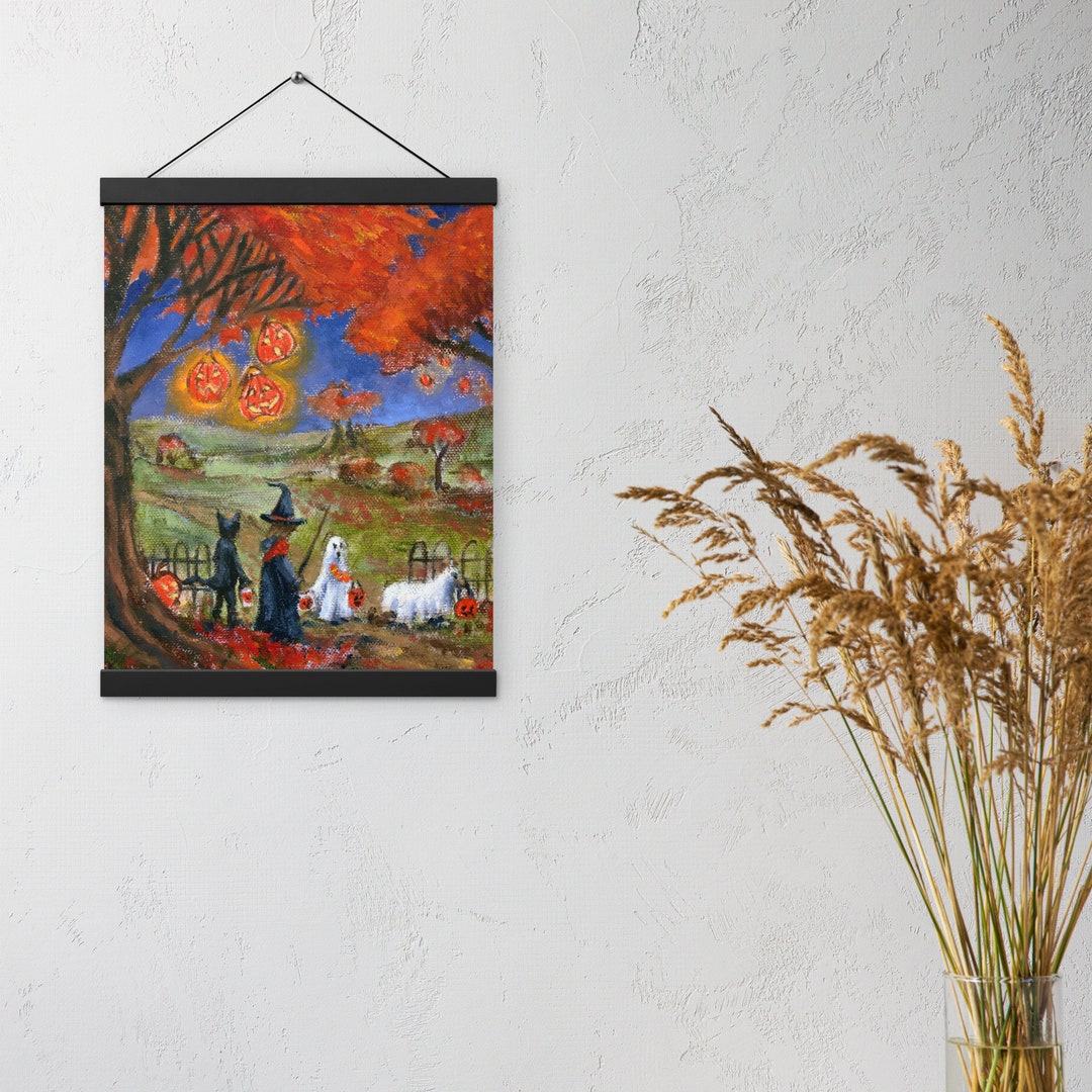 Jack O Lantern Süßes oder Saures Halloween Poster mit Aufhänger