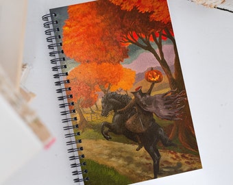 Cuaderno del Jinete sin Cabeza de Sleepy Hollow: Diario gótico pintado a mano