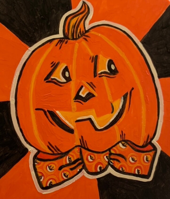Vintage Halloween Style Jack O Lantern Pumpkin 8x10” Halloween Art ...