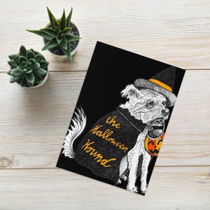 Halloween Hound Greeting Card: Spooky Dog Art