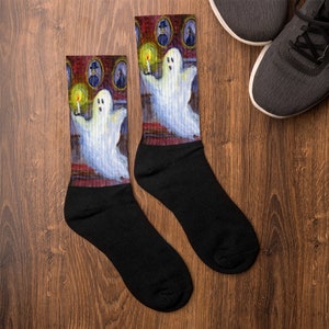 Halloween Ghost Socks: Haunted Mansion Spooky Season Design