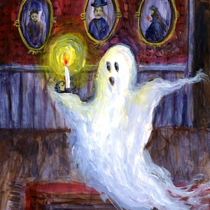 Haunted Mansion Ghost Print: Spooky Halloween Wall Art (8x10&quot; Print)