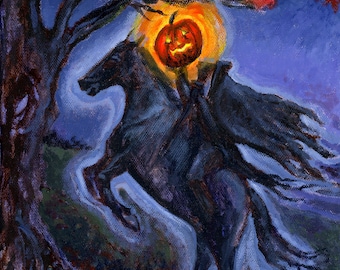 Sleepy Hollow Headless Horseman 8x10 Inch Halloween Art Print