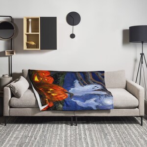 Halloween Jack O Lantern Ghost Throw Blanket: Spooky Home Decor