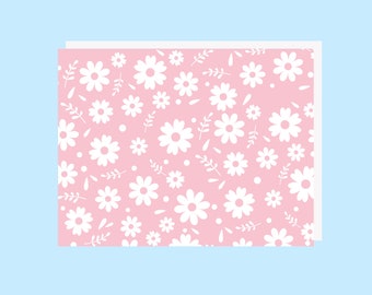 Pink Daisy Card - All Occasion Card - Everyday Card - Blank Card