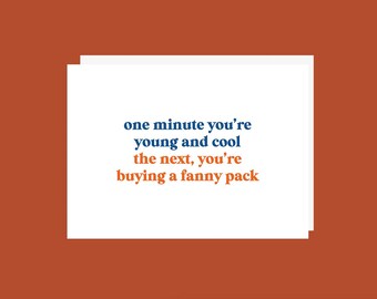 Fanny Pack Card, Birthday Card, Funny Birthday Card