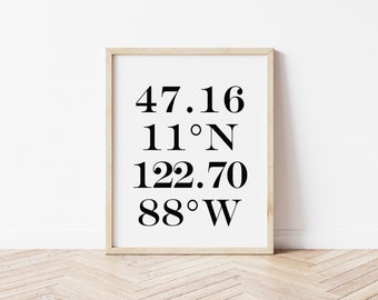 Coordinates Print | Coordinates Digital Print | Coordinates Wall Art | Custom Coordinates Print | City Print | Custom Art | Custom Print