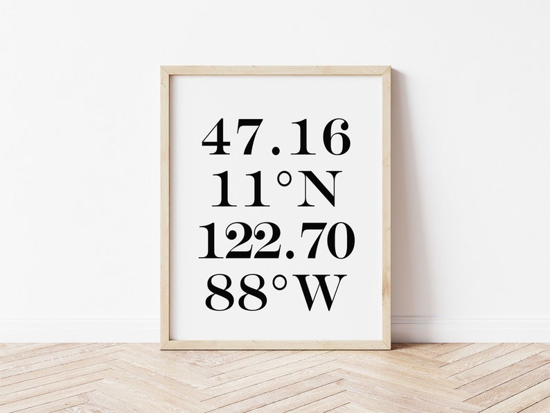 Coordinates Print Coordinates Digital Print Coordinates Wall Art Custom Coordinates Print City Print Custom Art Custom Print image 1