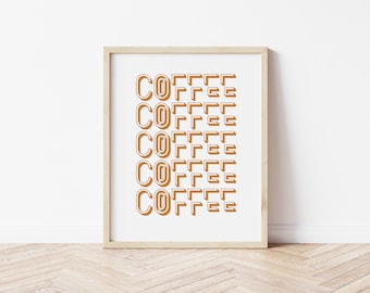 Coffee Print | Coffee Art | Coffee Wall Art | Coffee Gift | Coffee Text | Coffee Typographic Print | Minimalist Art | Coffee Bar Art