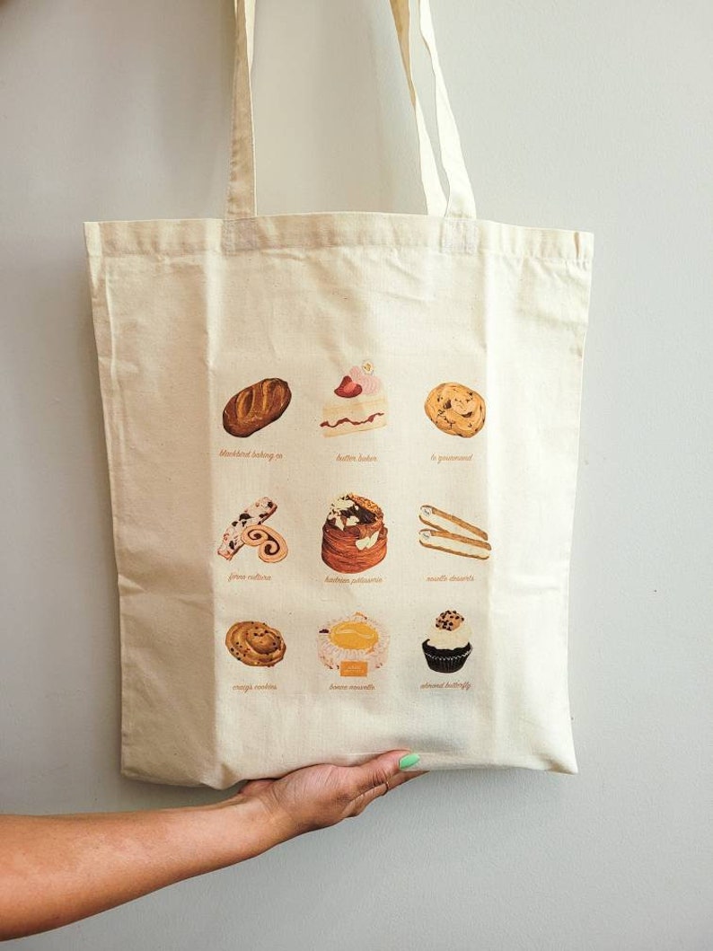 Tote Bag Sweet Treats Tote Bag, 15 x 16 Long Handle Tote Bag, lightweight canvas tote, market bag, canvas tote bag image 3
