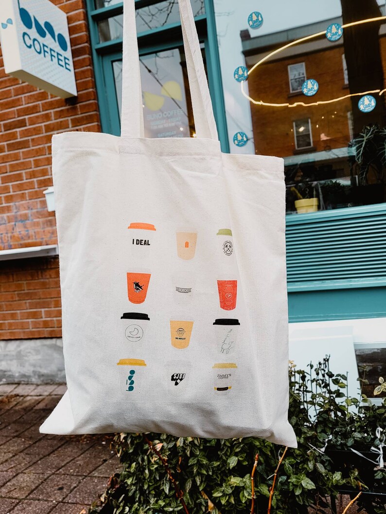 Tote Bag Toronto V3 Coffee Shops Tote Bag 15 X Etsy