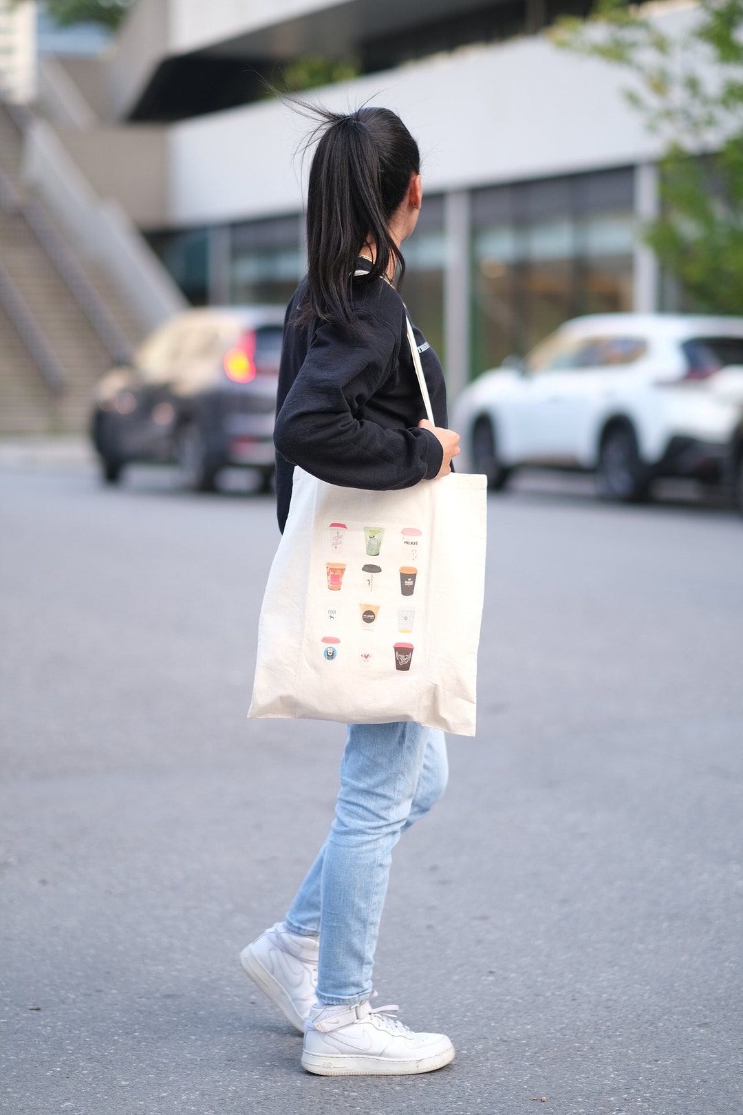 ミュージシャン CDL Canvas Tote Bag SMALL Off White Tote Bag - Toronto V1 Coffee Shops Tote Bag, 15