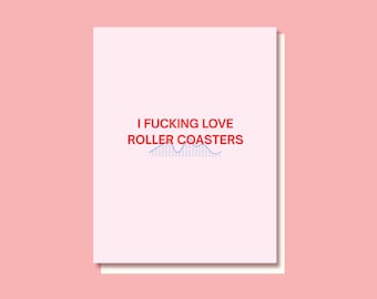 Roller Coaster Card, Love Card, Sexy Card