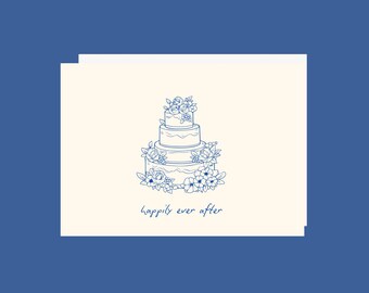 Congratulations Card, Wedding Cake Card, Happily Ever After