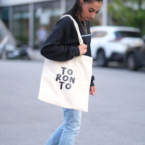 Tote Bag - Toronto Tote Bag, 15" x 16" Long Handle Tote Bag, lightweight canvas tote, market bag, canvas tote bag