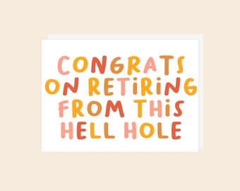 Congratulations Card - Retirement Card - Coworker Card - Work Card - Blank Card