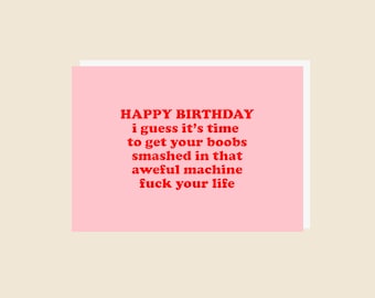 Funny Birthday Card, Funny Card, Blank Card