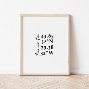 Toronto Coordinates - Toronto Print - Toronto Art - Toronto - Art Print - Print