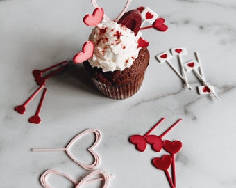 Set of 5 Cupcake Toppers | Valentine’s Day Cupcake Toppers | Love Letter Cupcake Toppers | Food Picks