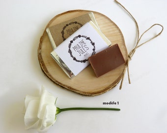 20 mini-chocolats personnalisés mariage (11 modèles)