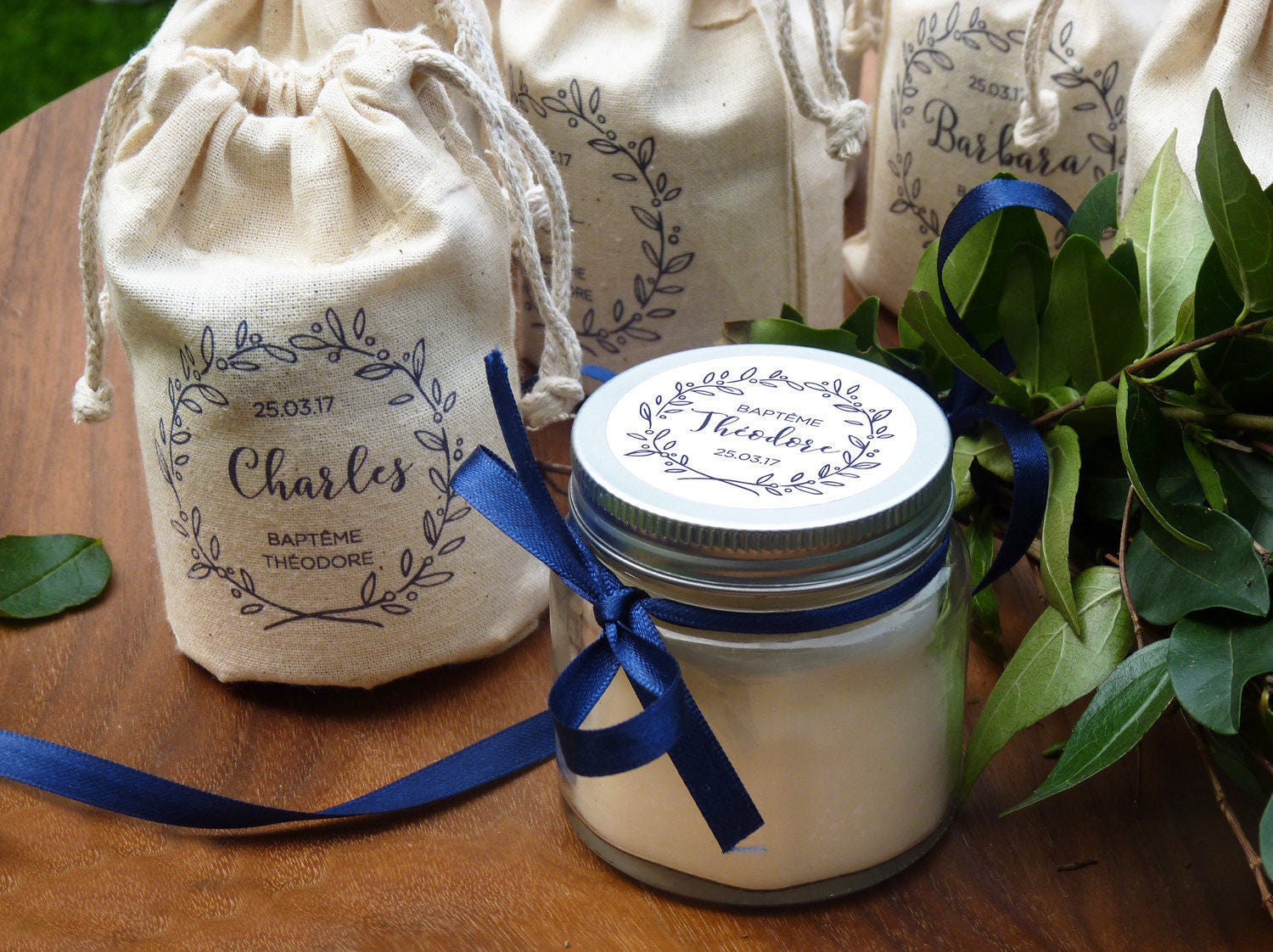 10 bougies personnalisée cadeau invité baptême | Etsy