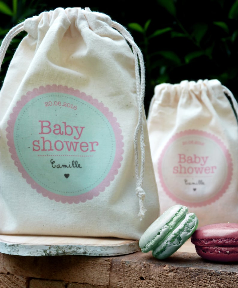 Pochon baby shower pour favor - Créatrice ETSY : latelierinspire