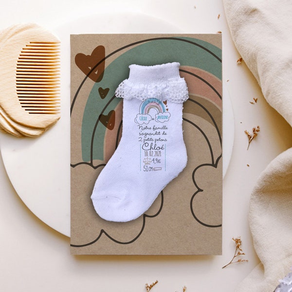 faire-part naissance original - chaussette