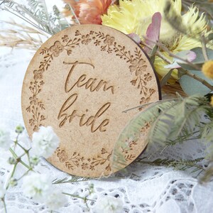 badge bois aimanté mariage