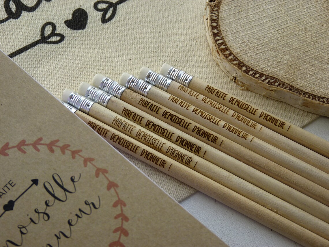 Lot 100 Engraved and Custom Wood Pencils Etsy