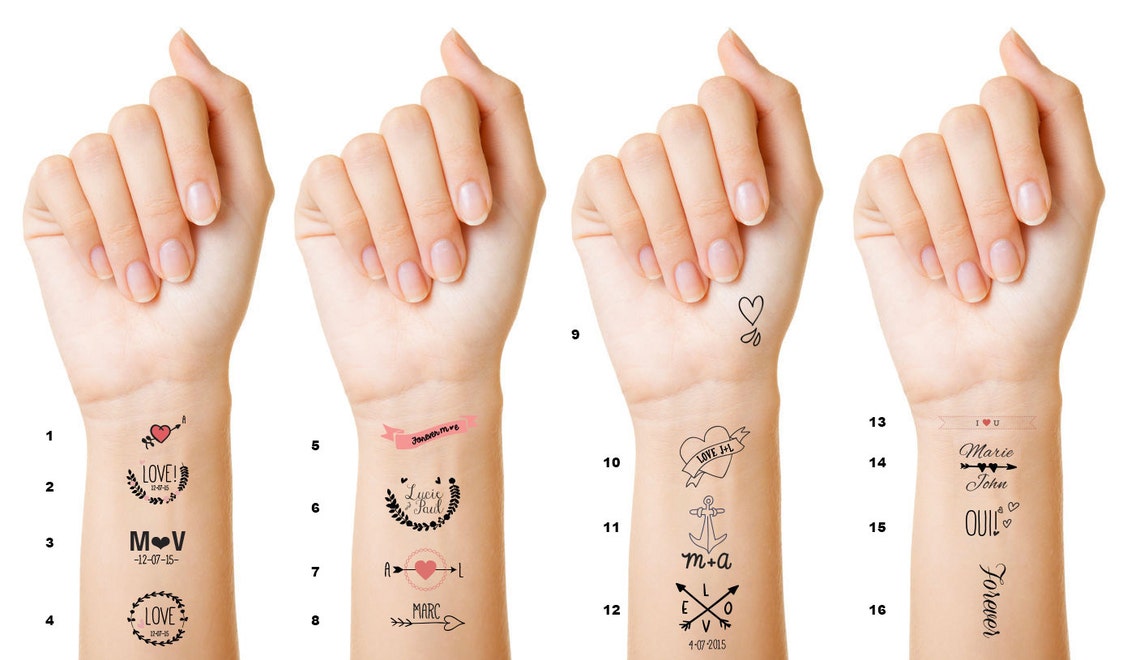 Temporary Tattoo Wedding Etsy