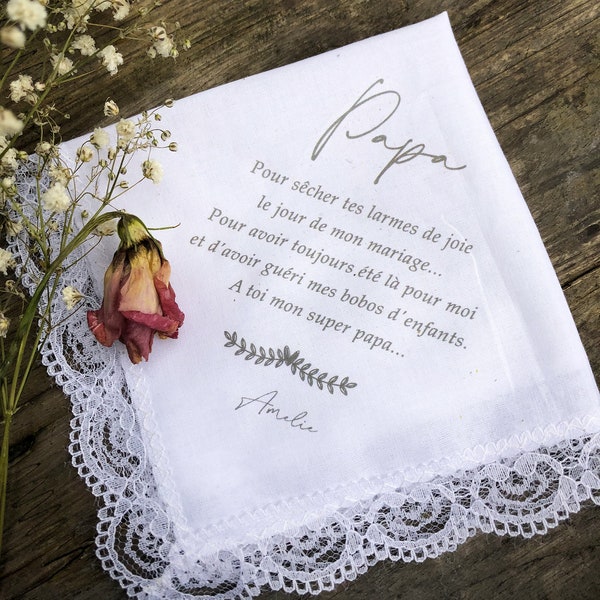 Handkerchief - personalized text - mom or dad gift