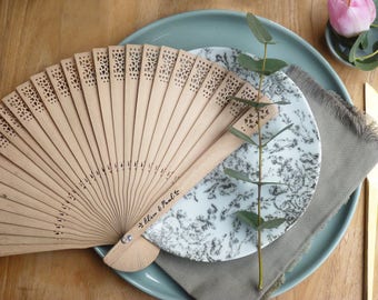 lot of 24 personalized fans - wedding guest gift