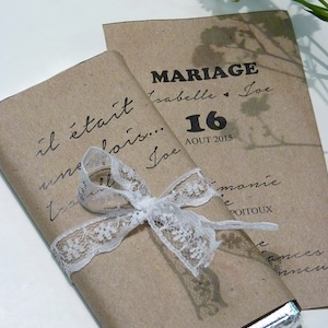 20 faire-part mariage tablette chocolat