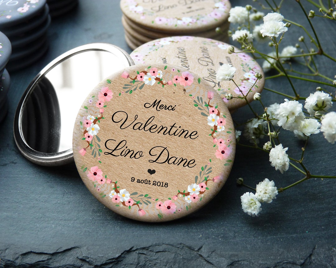 Cadeau invité mariage 50 miroirs ou badges - Etsy France