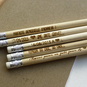 lot 30 engraved and custom wood pencils image 2