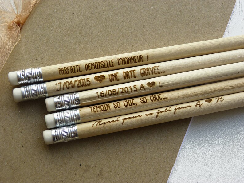 lot 30 engraved and custom wood pencils image 2