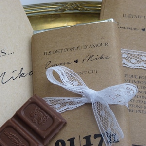 faire-part mariage petite tablette chocolat