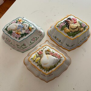 【ssx2673出品】フランクリンミント 陶器オルゴール 12個セット Vintage Le Cordon Bleu Sheep, Rooster or Goose Hanging Ceramic