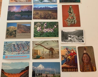 Vintage West Postcards, Set of 20, 1970's-2000's - Colorado, Wyoming; Art Museum