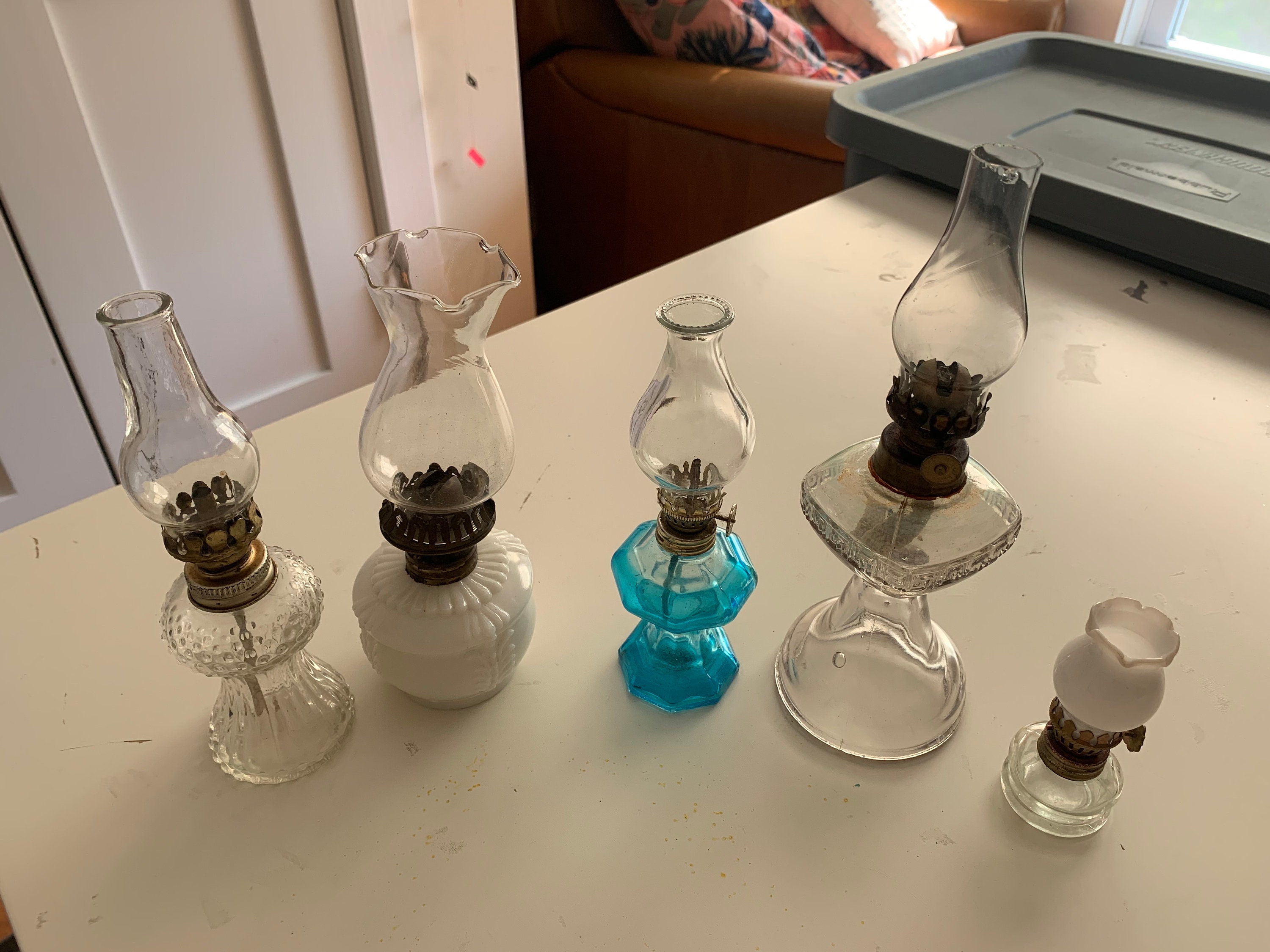 Vintage Mini Glass Oil Lamps Small Oil Lamps Oil Lanterns Etsy