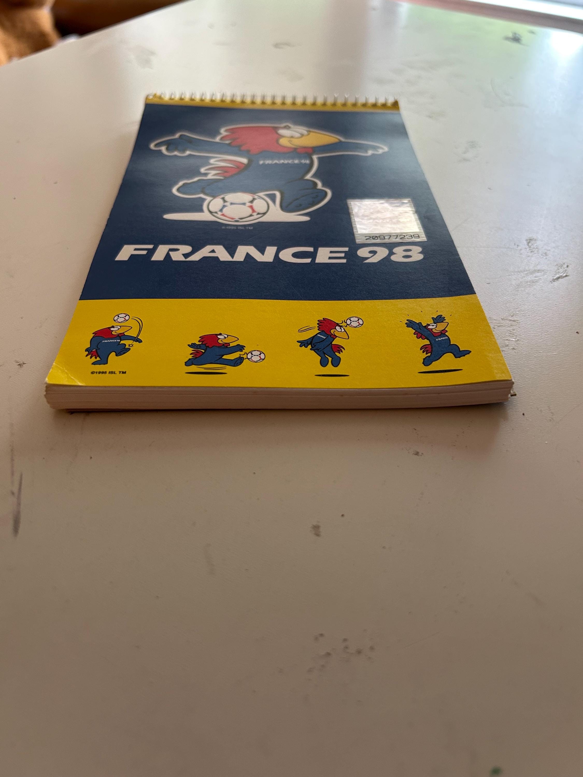 France 98 World Cup Footix Official Mascot Spiral Notepad; 1998